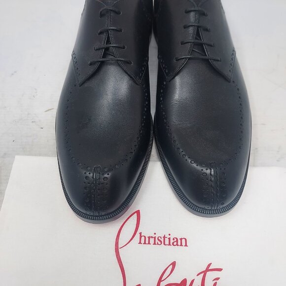 CHRISTIAN LOUBOUTIN Black A Mon Homme Leather Brogue Shoe - Picture 5 of 11